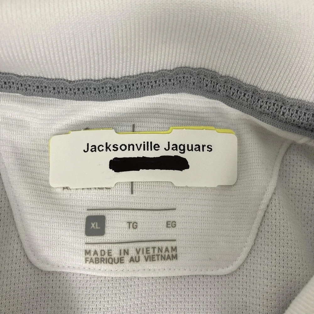 Jacksonville Jaguars Polo Shirt‎ Mens XL White Team Issued NFL Football Nike